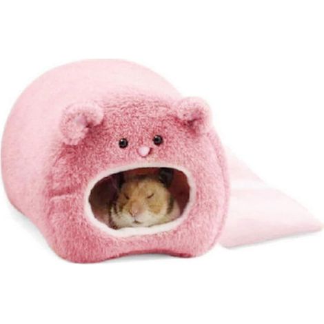 Hamac en peluche pour maison de hamster (rose) (1/3)