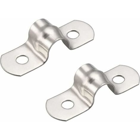50 pièces 8mm U-Tube 304 colliers de serrage en acier inoxydable colliers de fixation de tuyau rigide pour colliers en U pour la fixation de tuyaux (1/2)