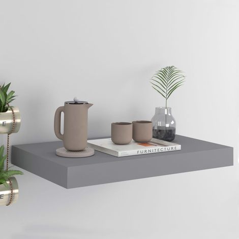 Estante flotante de pared MDF gris 40x23,5x3,8 cm vidaXL