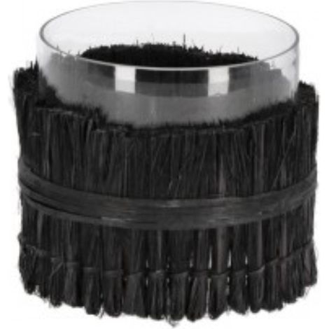 Vaso "zhob" cilindrico nero prodotto fatto a mano -Ø10x10h (1/2)