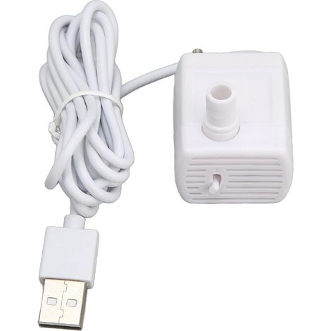Bomba de agua pequeña de 5 V, bomba para fuente USB, bomba silenciosa para fuente de mascotas, blanca (1/5)