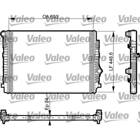 Radiateur, refroidissement du moteur Valeo 735549 AUDI 5Q0121251EN 5Q0121251HM