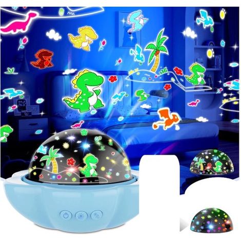 Veilleuse projecteur pour Enfants - Fonctionne avec une télécommande - Projection de ciel étoilé et de Dino - Cadeau Perfect pour Nol et un anniversaire - Pour Garons et Filles - 1 pièce (1/5)