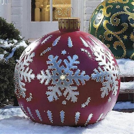 Boule de Noël gonflable décorative de 60 cm pour l'extérieur, en PVC, géante, pour sapin de Noël, sans lumière. (1/5)