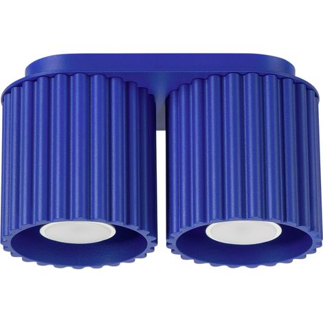 Lampada da soffitto ovale moderna color oltremare 21 cm faretti scanalati 2xGU10 10W AURA Sollux Lighting (1/5)