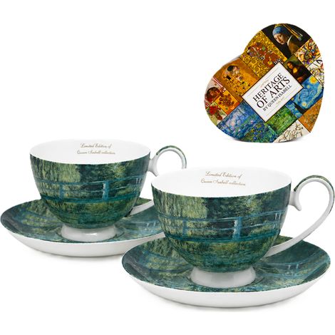 Tazas de 250 ml con la imagen de Claude Monet titulada "Puente sobre el estanque". Un regalo para la reina Isabel. (1/5)
