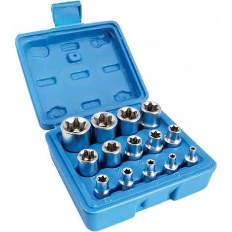 Juego de 14 vasos Torx hembra E4-E24 para llave de carraca de 1/4,3/8,1/2