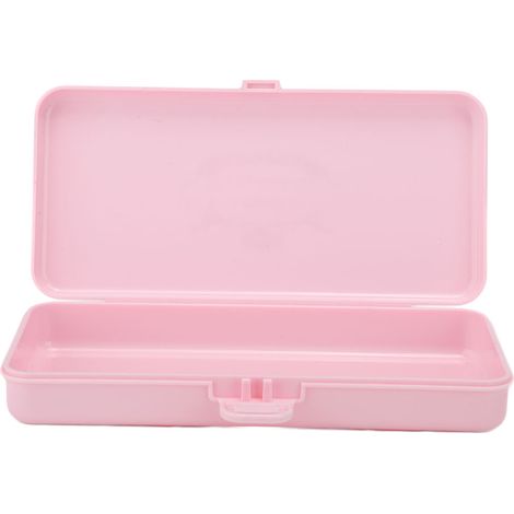 Boîte De Rangement Pour Outils De Manucure - En Plastique Durable Avec Fermeture - Pour Lime Et Poussoir - Rose - 1 Pièce (1/5)