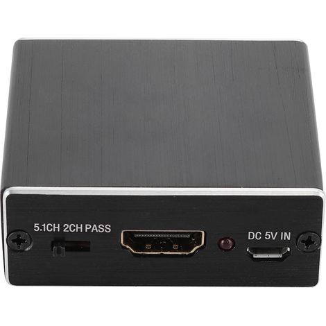 Convertisseur HDMI Audio - Séparateur HDMI Aluminium Noir - Sortie HDMI + SPDIF + Stéréo Analogique - 1080p - 225 MHz - 1 Pièce
