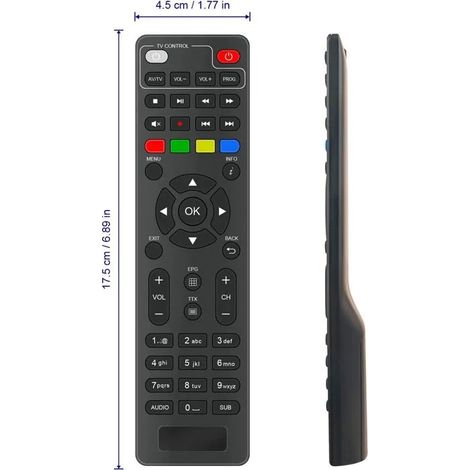 Télécommande Compatible Décodeur DVB-T2 Tele System TS6822 Pro HEVC Twin Tuner HD HDR10 HLG, Remplacement (1/5)