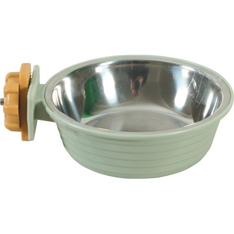 Mangeoire en plastique vert et inox pour lapin et cochon d'Inde. - zolux