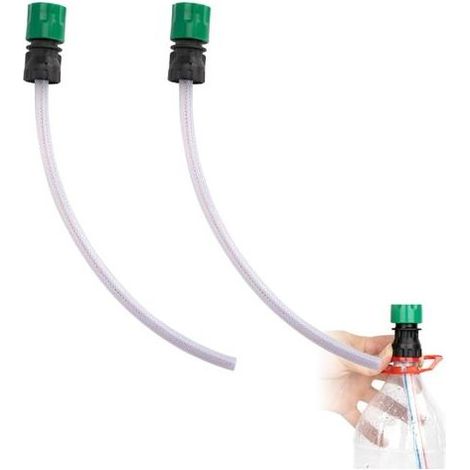 2-teiliges Flaschenadapter-Set mit transparentem Schlauch für Hochdruck-Spritzpistolen, Ersatz-Verlängerungsadapter für Colaflaschen, Flaschenanschlüsse für Limonadenflaschen (1/5)