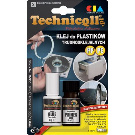Colle Technicqll pour PP, PE et PTFE 8 g + 8 ml X-935