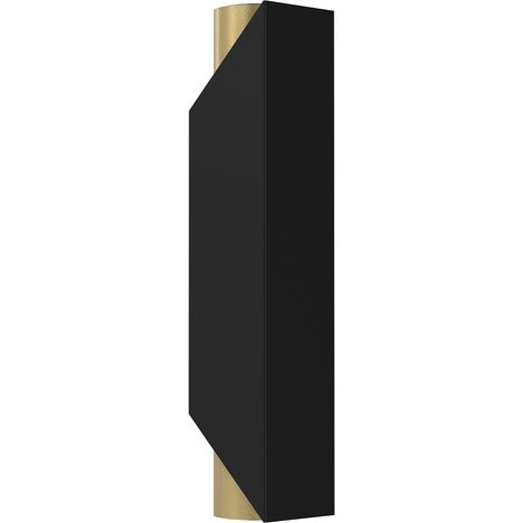 Applique murale noire laiton, haut/bas, 2xGU10 Wall Luminex