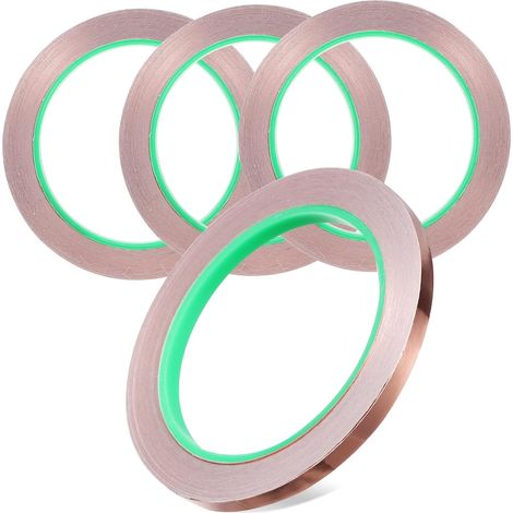 4 Rollos de Cinta Adhesiva Conductora Cobre 20 Metros, Fuerte (1/5)