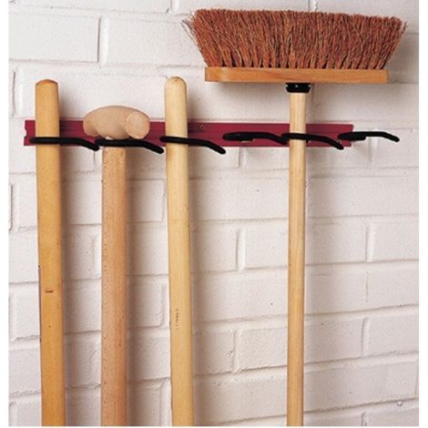 Mottez – Support mural 6 crochets pour outils à manche – B041K – Barre de rangement pour espaces confinés – Installation facile