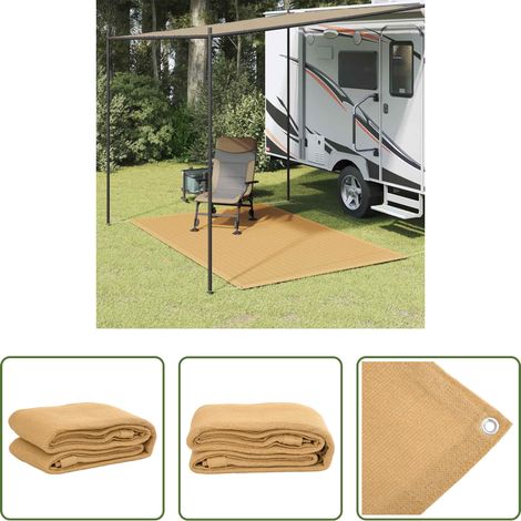 Tapis de terrasse -  Tapis de tente sable 250x300 cm PEHD (1/5)