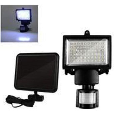 60 LED Solaire PIR Lampe de sécurité à détecteur de mouvement Lumière crue pour Jardin Garage Cabanon Allée Porche Pont-Ywey (1/4)