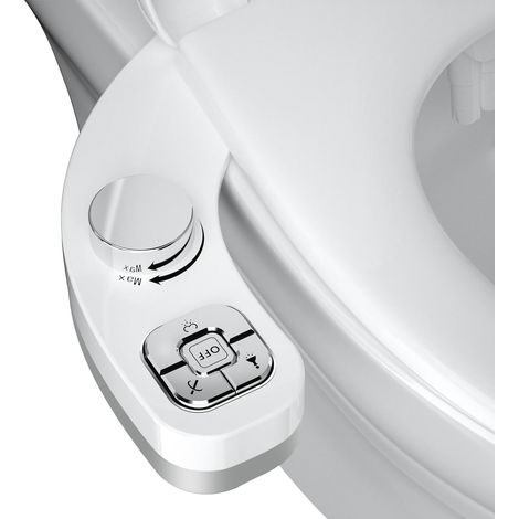 (7-8 Amérique du Nord) Bidet à bouton - Non électrique, autonettoyant, double buse (lavage avant et arrière), abattant de toilette avec réservoir d'eau fraîche (1/5)
