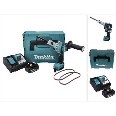 Makita DBS 180 RG1J Lima a nastro a batteria 18 V 9 x 533 mm brushless + 1x batteria ricaricabile 6,0 Ah + caricabatterie + Makpac