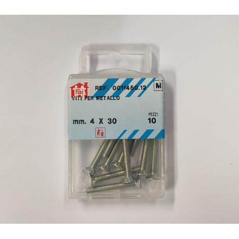 ORECA - VITI TESTA PIANA SVASATA 4X30MMZINCATE PZ.10