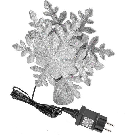 Projecteur de flocons de neige LED argenté pour sapin de Noël, décoration lumineuse rotative effet tempête de neige, prise UE 220 V (1/4)
