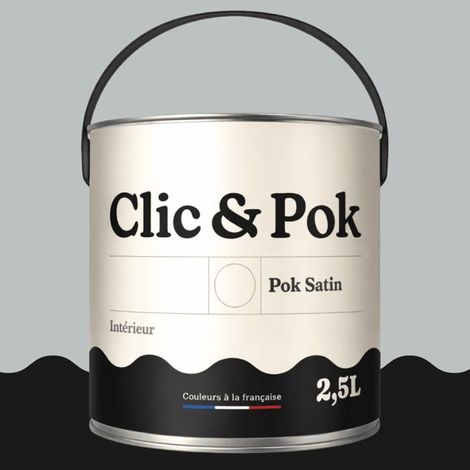 Peinture Satin - POK - Gris Perle - 2,5L - Lessivable - Acrylique - Intérieur