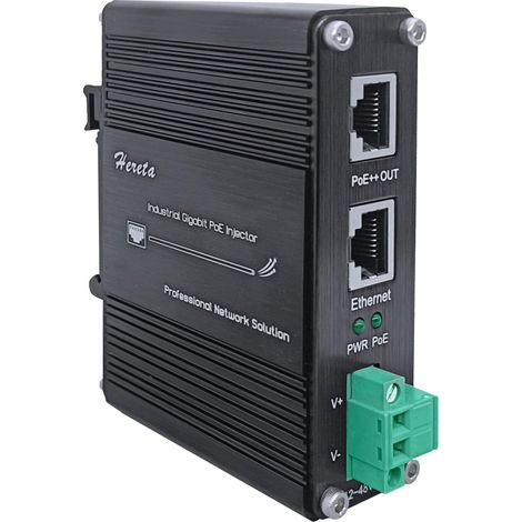 95 W renforcé Industriel Injecteur Gigabit PoE + + avec sur Rail DIN et Support Mural Support 95 W Ltpoe + + équipement de Source d'alimentation (1/5)