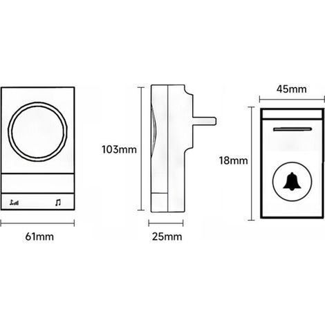 Sonnettes sans Fil, 52 Mélodies 4-Niveaux Volum et, IP44 Étanche Carillon sans Fil, Kit de Carillon avec 300 Mètres, LED Flash, 2Récepteur Enfichables (1/4)