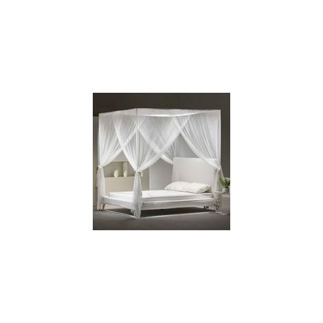 Moustiquaire de Lit Double SZHTFX Grand Moustiquaire Carré Lits Simples 4 Portes pour Anti-Insectes Universelle Voilage Baldaquin IntéRieur et ExtéRieur 210190240cm avec Outil d'installation (1/5)