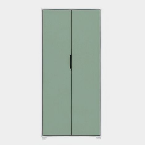 Meuble Multi-usages Vert Sauge 78 x 36 x H 170 cm � 2 Portes avec Pieds en Plastique