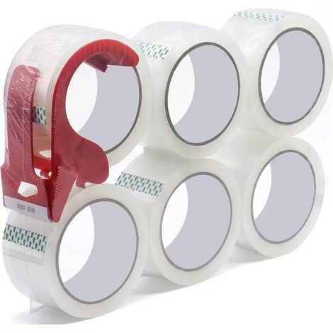 6 Rollen klar Verpackung Band, mit Box Sealer, transparent Band, geeignet für Verpackung, industrielle Verpackung, transport, moving liefert