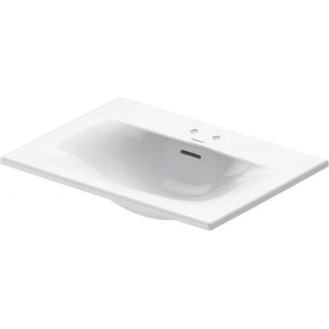 Duravit Viu - Lavabo 600x450 mm, ad incasso, con troppopieno, 2 fori per miscelatore, ClickClack, bianco 0385600058 (1/3)