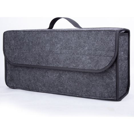 Sac de rangement multifonction pour coffre de voiture, pliable, en feutre doux, gris, 50 × 17 × 24 cm (1/5)