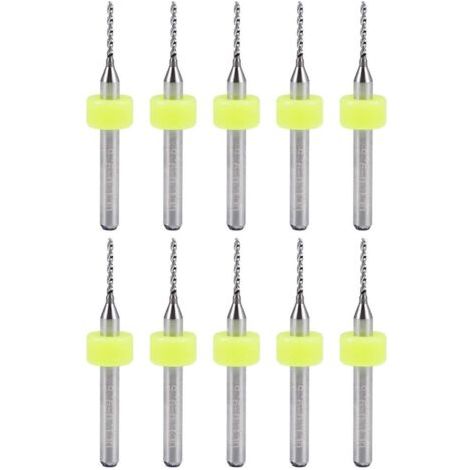 Ensemble de 10 forets en carbure de tungstène de 1 mm pour le tournage de bijoux, la gravure CNC et le travail sur circuits imprimés. (1/5)