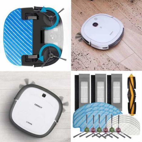 Accessoires de Remplacement Ecovacs Brosse Principale/Brosse Latérale/Filtres/pour Ecovacs OZMO T8 (1/4)