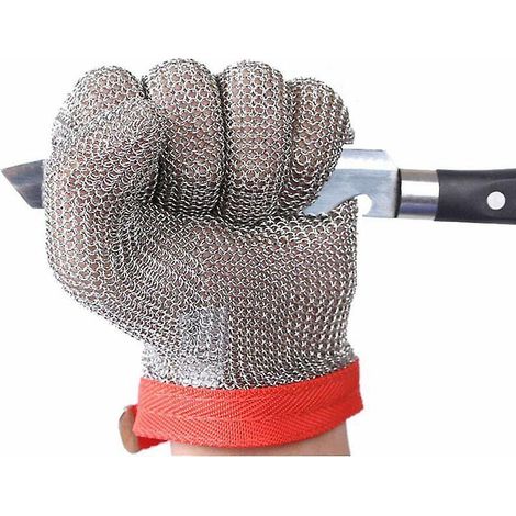 gants De Scurit Rsistants De Coupure Xl(1 Pice) De Maille De Gants D'acier Inoxydable Pour Couper Le Travail De Tranchage Gl08