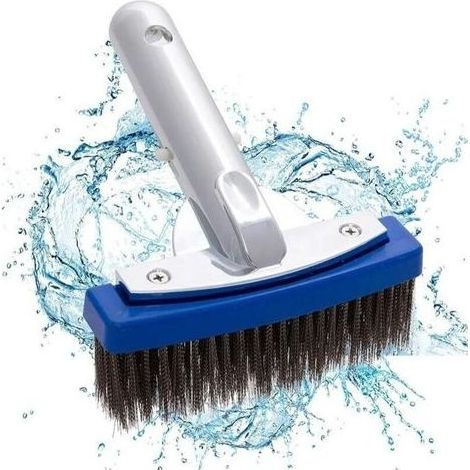 Brosse pour Piscine, Brosse en Acier Inoxydable De 5,5 Pouces pour Piscine, Brosse De Fond De Piscine, Brosse MéTallique pour Spa, éTang, Paroi De Piscine, Outils De Nettoyage (1/5)