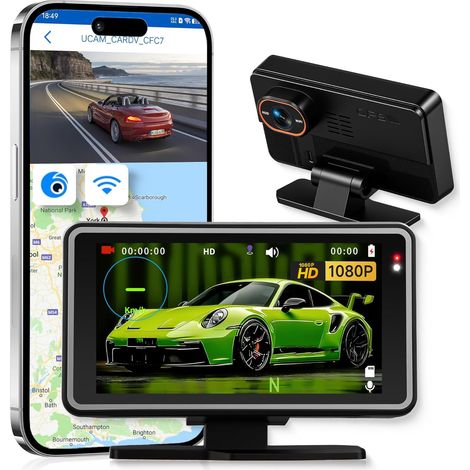 Dashcam WiFi et affichage tête haute HUD 1080P avec écran IPS 5 pouces (1/5)