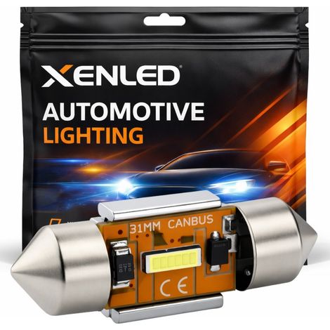1x Ampoule Navette LED XENLED CANBUS 5500K 550Lms 12V C3W (1/5)