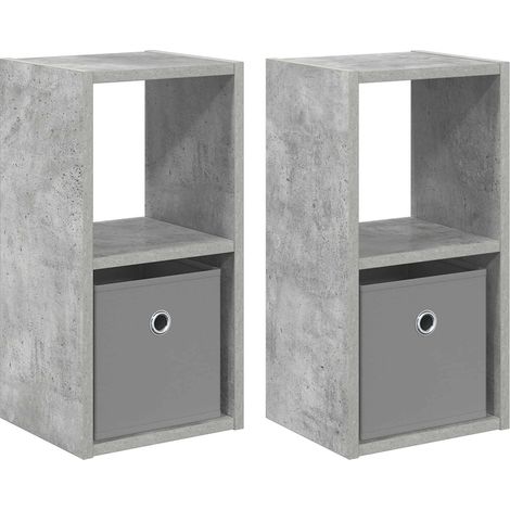 Maison Exclusive - Comodino con cassetto 2 pcs Grigio cemento 25,5 x 22 x 49,5 cm