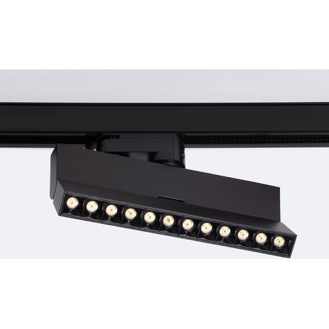 3-Phasenstromschiene Linear LED-Strahler 12W Dimmbar CCT Wählbar Elegant Optic Schwarz (3000K - 4000K - 5000K) Wählbar