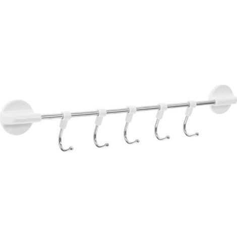 Barra magnetica portautensili e asciugamani per frigorifero/barbecue, portaoggetti per utensili da cucina, gancio per appendere superfici metalliche, bianca (1/5)