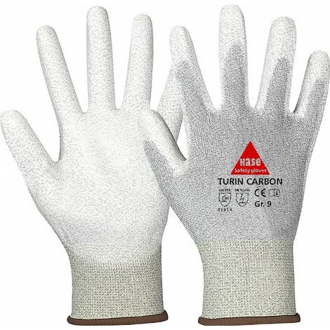 Hase Montagehandschuhe Turin Carbon Größe 7, Nylon 10 Stk (1/2)