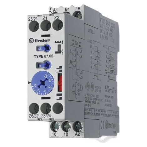 Relais temporisé De 0.05 To 10 Days Dpdt Din Rail Finder 83.02.0.240.0000