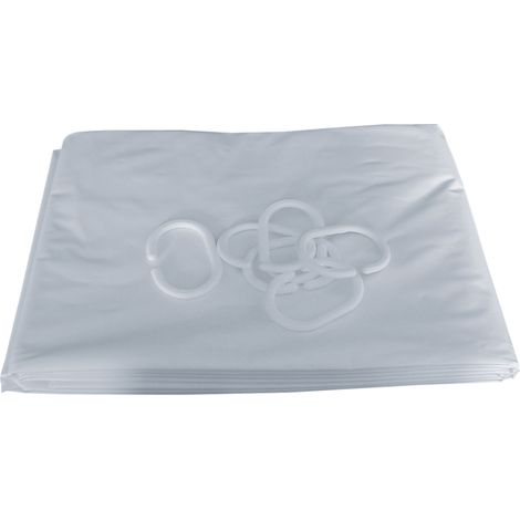 Tenda doccia 1800x900mm + 6 anelli in plastica