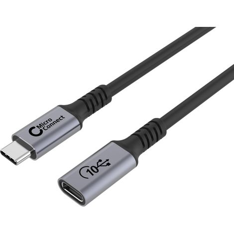 Cable de extensión USB-C MicroConnect de 10 Gb y 100 W, 1,5 m