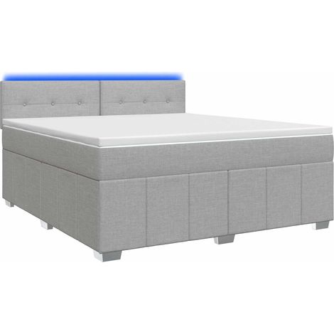 Maison Exclusive - Letto box spring con materasso Grigio Chiaro 140 x 190 cm (1/5)