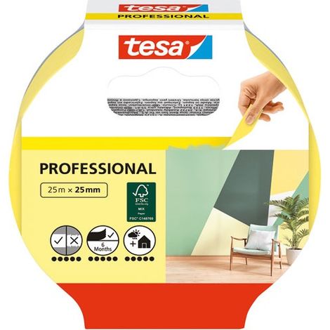 Bande de masquage tesa® tesa 56270-00000-01 jaune (L x l) 25 m x 25 mm acrylate 1 pc(s) S11523 (1/5)