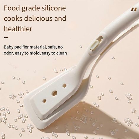 Pelle multifonctionnelle 2 en 1 avec pince et retourne-viande de qualité alimentaire --- (1/5)